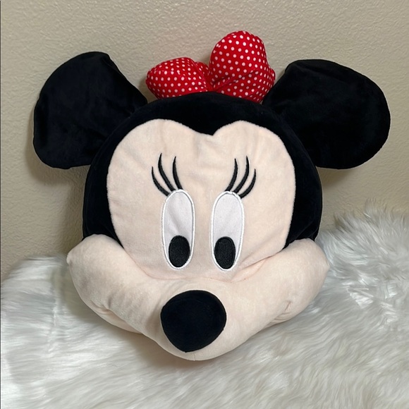 Disney Other - Minnie Mouse Head Disney Plush Backpack